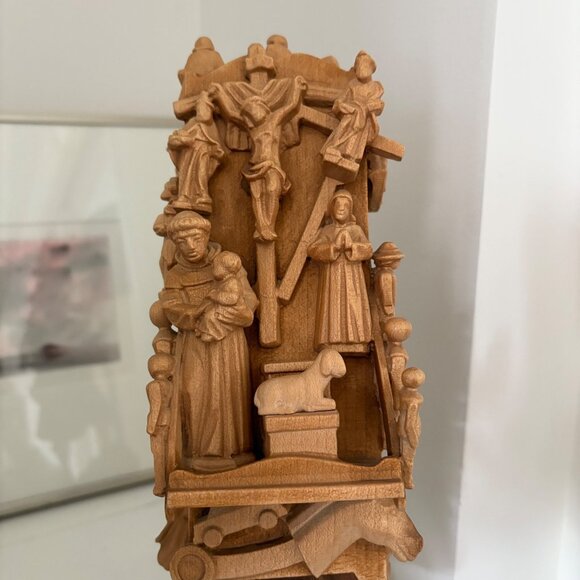 Conrad Moroder Val Gardena Hand-Carved Wood “Krippen Träger” Nativity Carrier - Picture 5 of 8